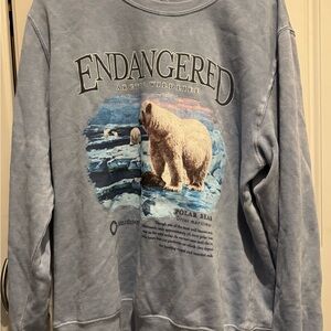 Arctic Wildlife Crewneck Sweater - Light Blue